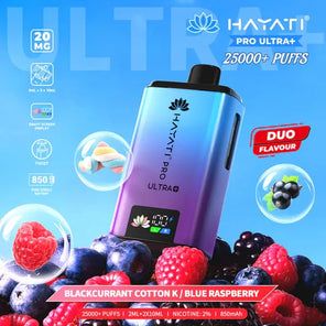  Blackcurrant Cotton K/ Blue Raspberry Hayati Pro Ultra 25000 | 5 Vapes disposable vape